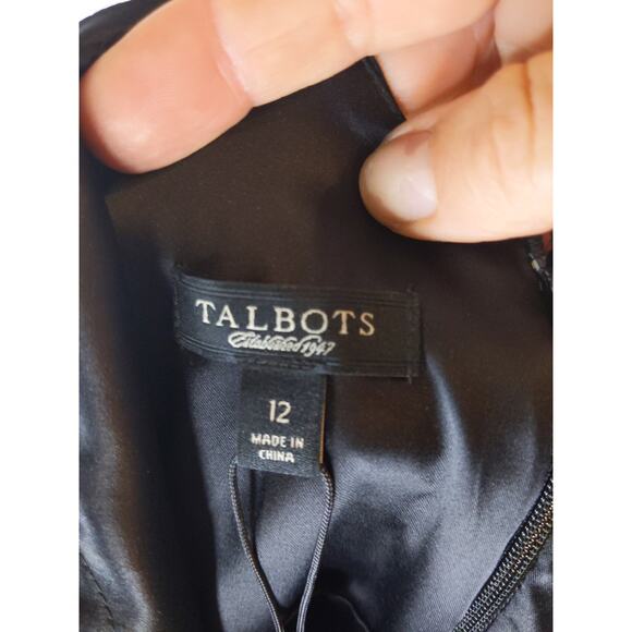 Talbots Black Silk Textured Sleeveless Dress Women's Size 12 NWT Designer - Picture 3 of 9